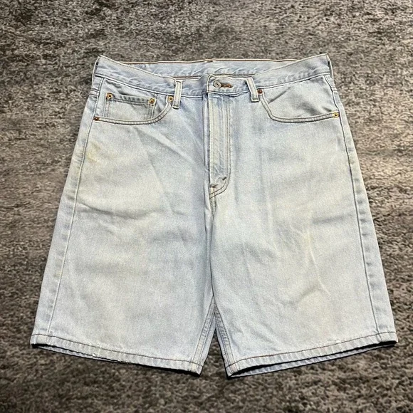 Levi's 505 Denim Shorts Mens 36 Blue Regular Fit Jorts Vintage Y2K - Picture 6 of 14